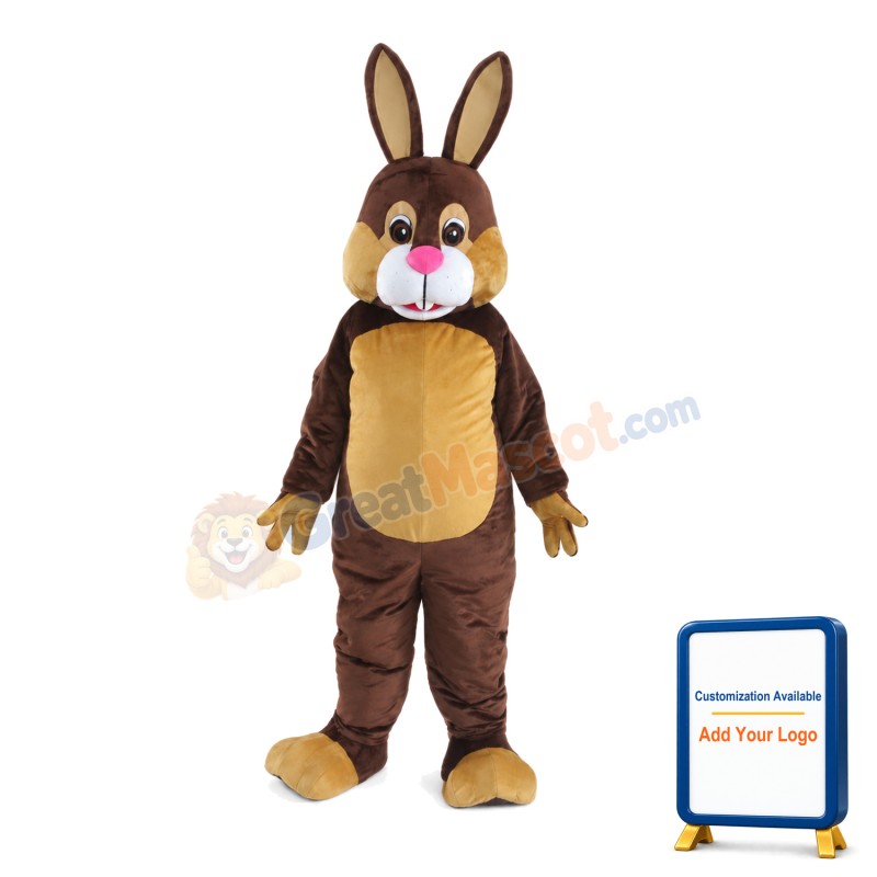 Hot Sale Tall Brown Rabbit Mascot Costume