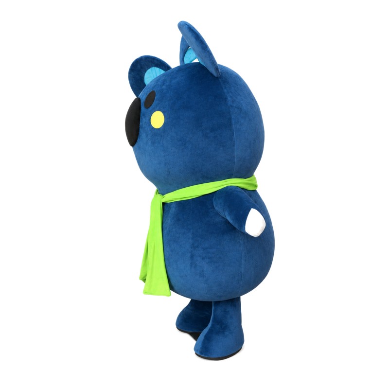 Naughty Grey Blue Koala With Green Tape Mascot Costume