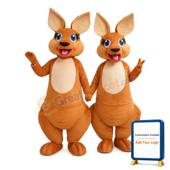 Vibrant Kangaroo Twins Mascot Costume