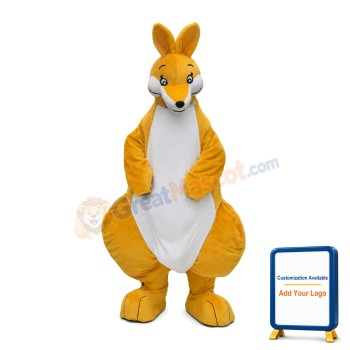 Loving Yellow Mother Kangaroo Mascot Costume