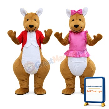 Cute Kangaroo Couple Mascot Costume