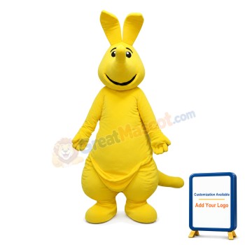 Long Nose Yellow Kangaroo Mascot Costume
