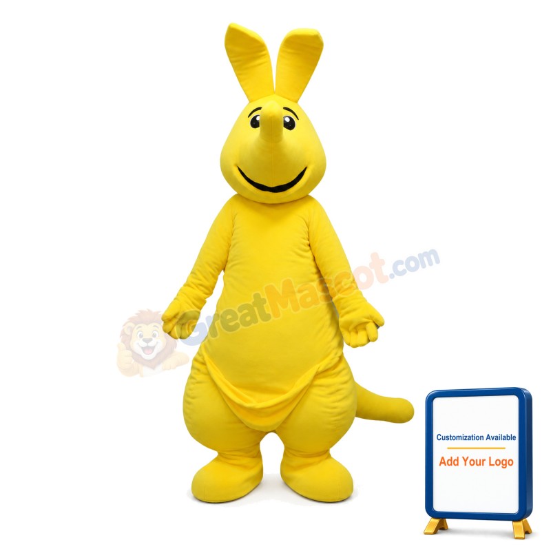 Long Nose Yellow Kangaroo Mascot Costume