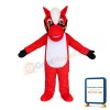 Standing Red & White Horse Mascot Costume
