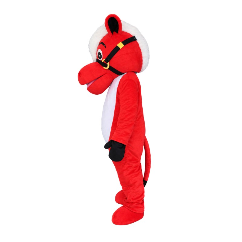 Standing Red & White Horse Mascot Costume