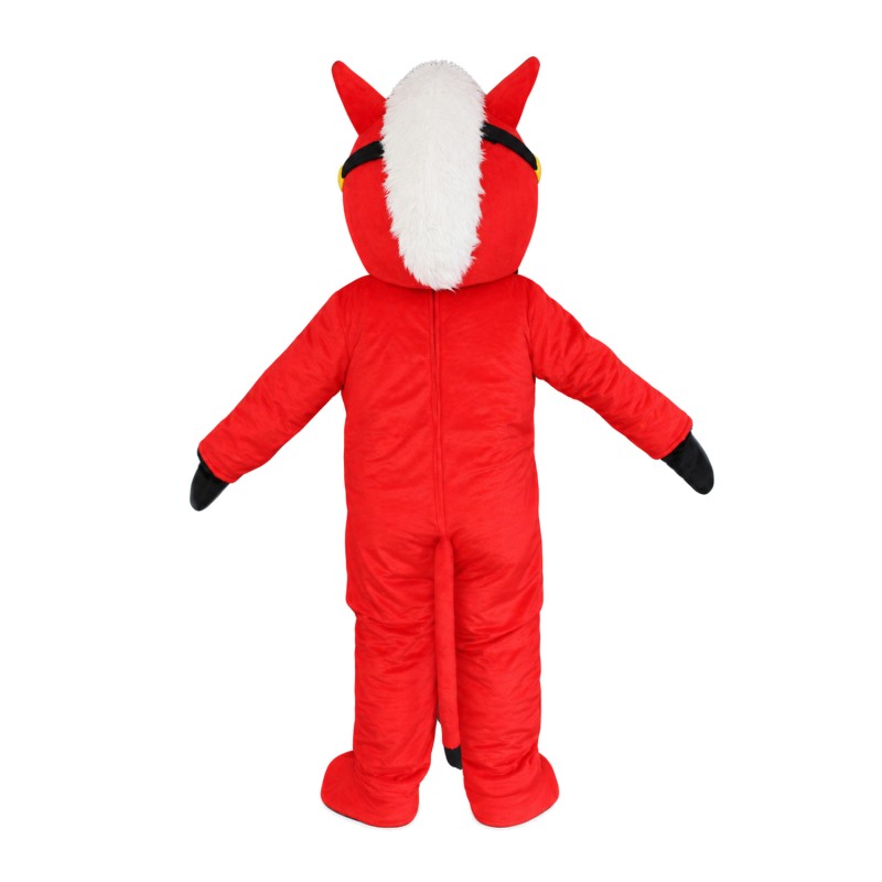 Standing Red & White Horse Mascot Costume