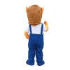 Friendly And Hospitable Horse With Overalls Mascot Costume