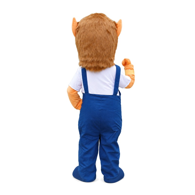 Friendly And Hospitable Horse With Overalls Mascot Costume