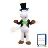 Gentleman Horse With Tuxedo And Bowler Hat Mascot Costume
