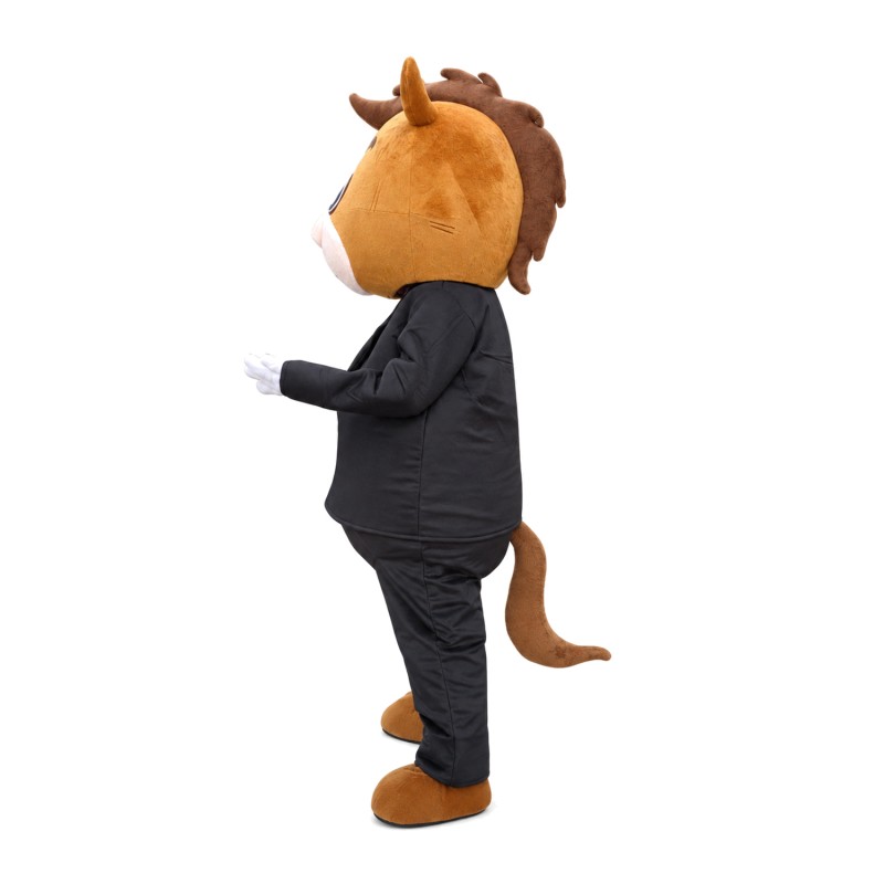 Charming Adult Horse With Suit Mascot Costume