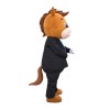 Charming Adult Horse With Suit Mascot Costume