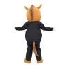 Charming Adult Horse With Suit Mascot Costume