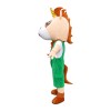Excited Little Horse With Green Overalls Mascot Costume