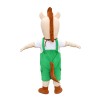 Excited Little Horse With Green Overalls Mascot Costume