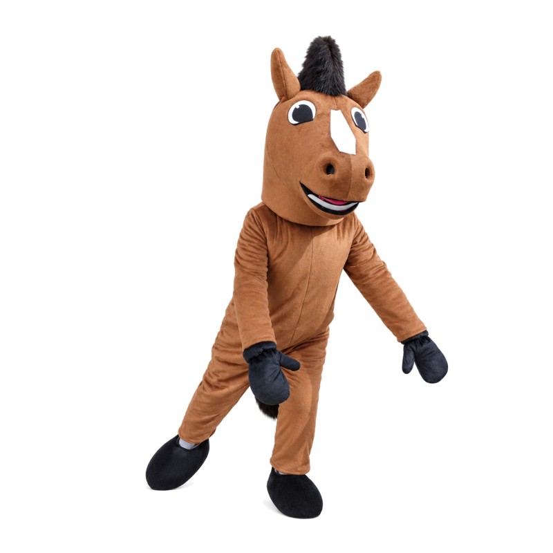 Running Brown Horse Mascot Costume