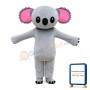 New Grey Koala With Pink Gear Shaped Ears Mascot Costume