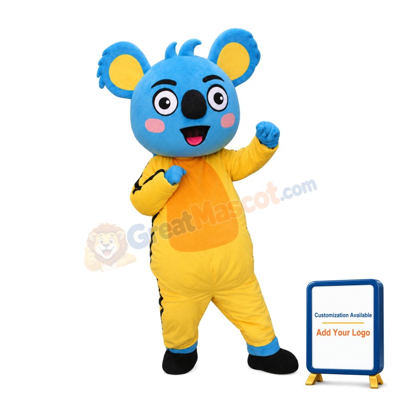 Figurative Kongfu Blue Koala Mascot Costume
