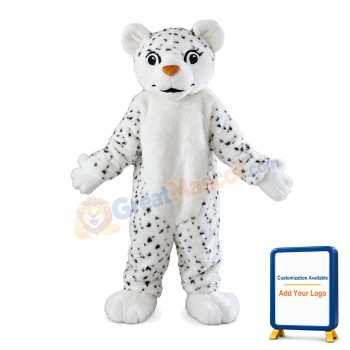 Adult Style Walking Design White Leopard Mascot Costume