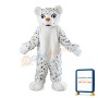 Adult Style Walking Design White Leopard Mascot Costume