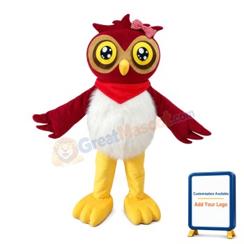 New Style Customized Owl With Pink Bow Mascot Costume