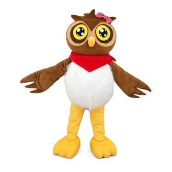 New Style Customized Owl With Pink Bow Mascot Costume