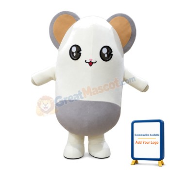Cartoon Very Cute White Gophers Mascot Costume