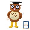 Fashion Design Smart Owl With Bachelor Cap Mascot Costume