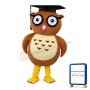Fashion Design Smart Owl With Bachelor Cap Mascot Costume