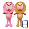 Advertising Customize Likable Brown Pink Lion Mascot Costume