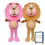 Advertising Customize Likable Brown Pink Lion Mascot Costume