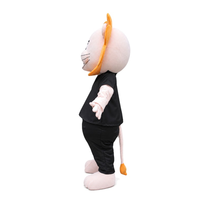 Fancy Quality Black Lion With Orange Hair Mascot Costume