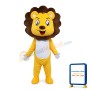 Adult Cartoon Happy Yellow Lion Mascot Costume