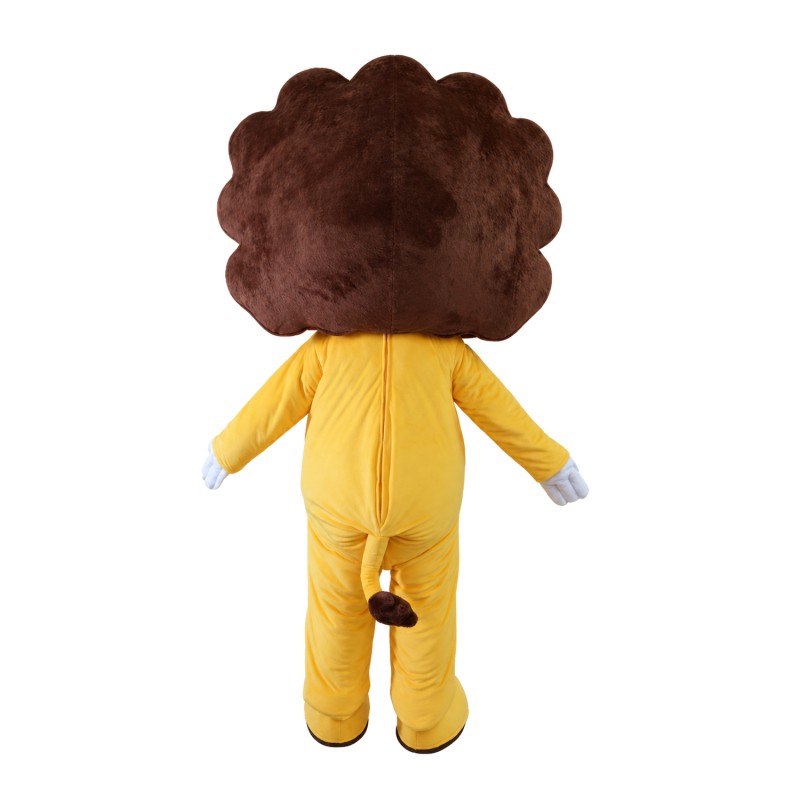 Adult Cartoon Happy Yellow Lion Mascot Costume