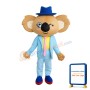 Unisex Cartoon Koala With Sky Blue Suit Mascot Costume