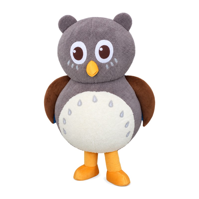 Classic Version Cartoon Grey Owl Mascot Costume