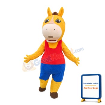 Lifesome Running Orange Horse Mascot Costume