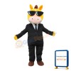 Adult Style Horse In Black Suit And Sunglasses Mascot Costume
