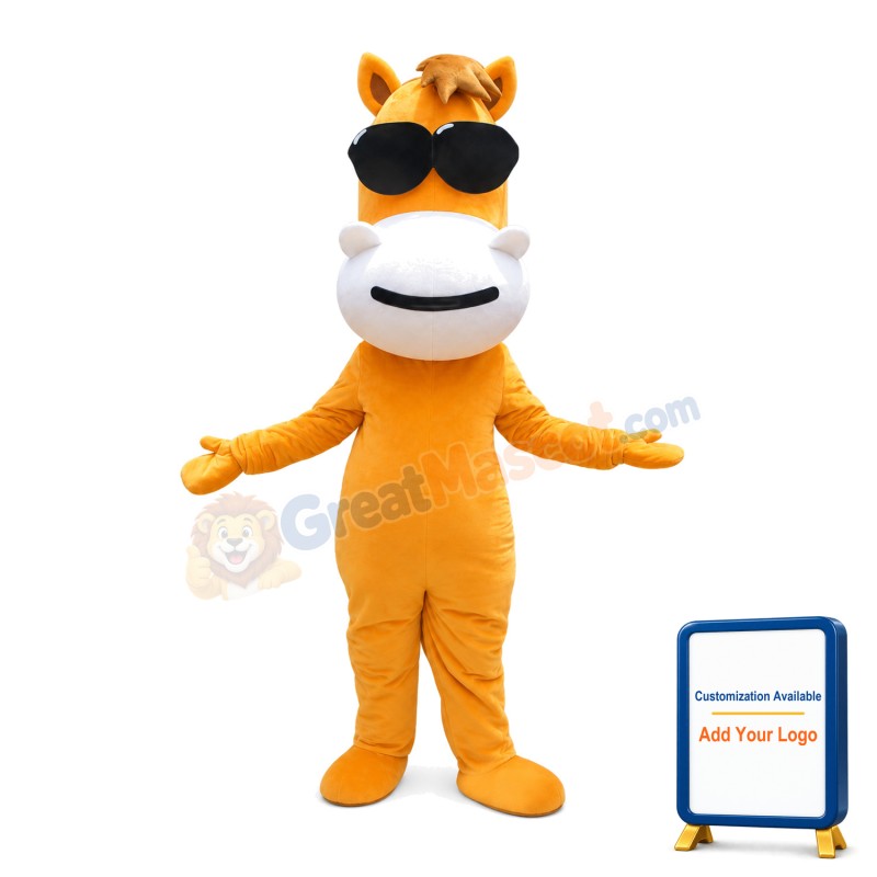 Basic Orange Horse Mascot Costume