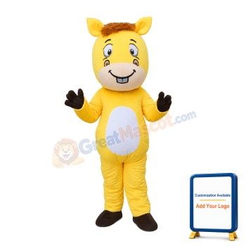 Interesting Cartoon Yellow Horse Mascot Costume