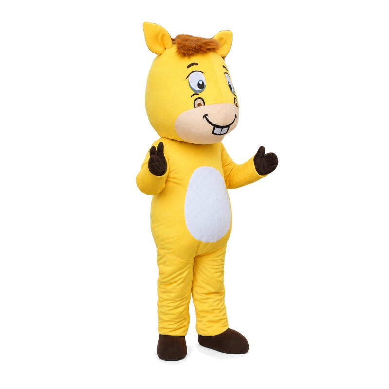 Interesting Cartoon Yellow Horse Mascot Costume