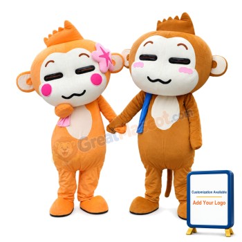 Loving Monkey Couple Mascot Costume
