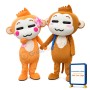 Loving Monkey Couple Mascot Costume