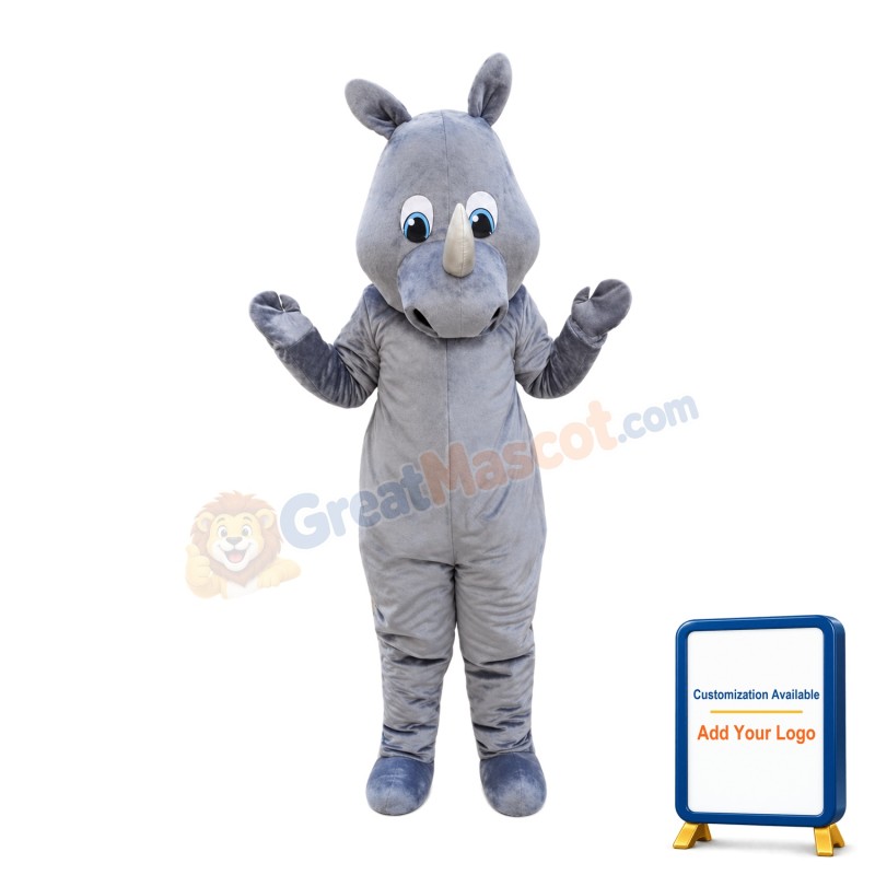 Basic Version Furry Grey Rhino Mascot Costume