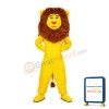 Funny Yellow Lion With Long Brown Mane Mascot Costume
