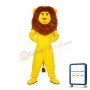 Funny Yellow Lion With Long Brown Mane Mascot Costume