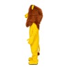 Funny Yellow Lion With Long Brown Mane Mascot Costume