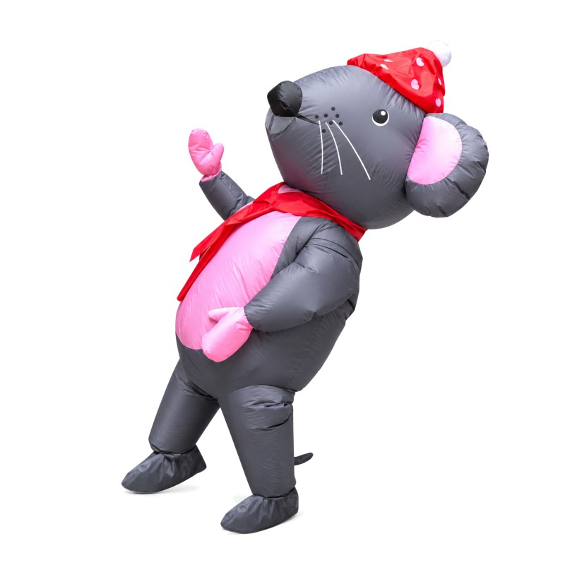 Big Inflatable Grey & Pink Mouse Mascot Costume