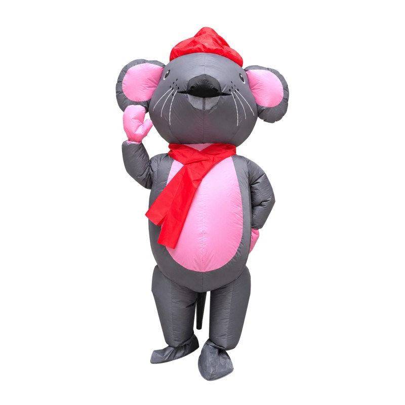 Big Inflatable Grey & Pink Mouse Mascot Costume