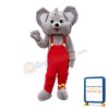 Smiling Grey Mouse With Red Pants Mascot Costume
