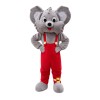Smiling Grey Mouse With Red Pants Mascot Costume